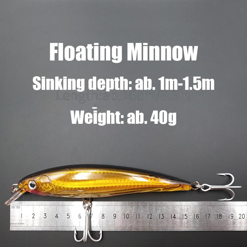 Lunker 1pcフローティングミノー40g 16cm海水トローリング釣りハード 