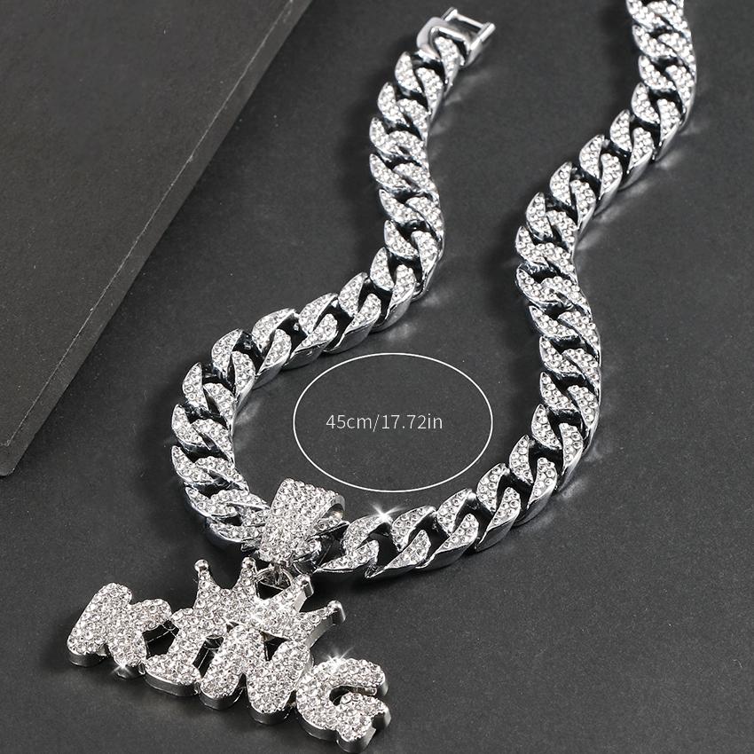 Crown KING Pendant with Cuban Chain Necklace