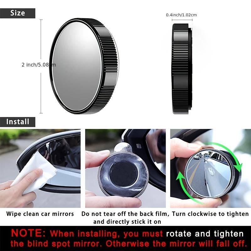 meioro 360 ° drehbarer Toter-Winkel-Spiegel, verstellbarer  Weitwinkel-Rückspiegel, HD-Glas, konvexer Seitenspiegel für Auto, ein Paar