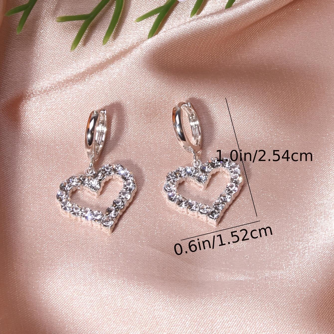 Glitter Heart Hoop Earrings, Valentines Heart Earrings