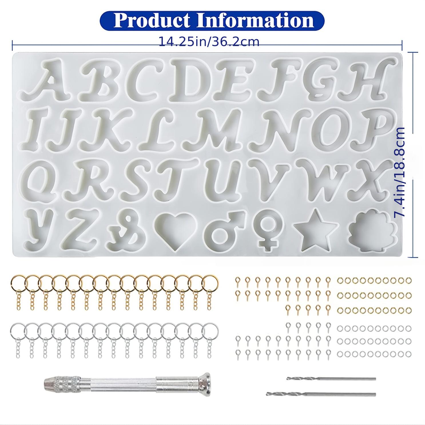 Fogun Silicone Alphabet Resin Molds Kit,Fancy Letter and Ornament Molds  Epoxy Resin Casting Molds Resin Keychain Making Set