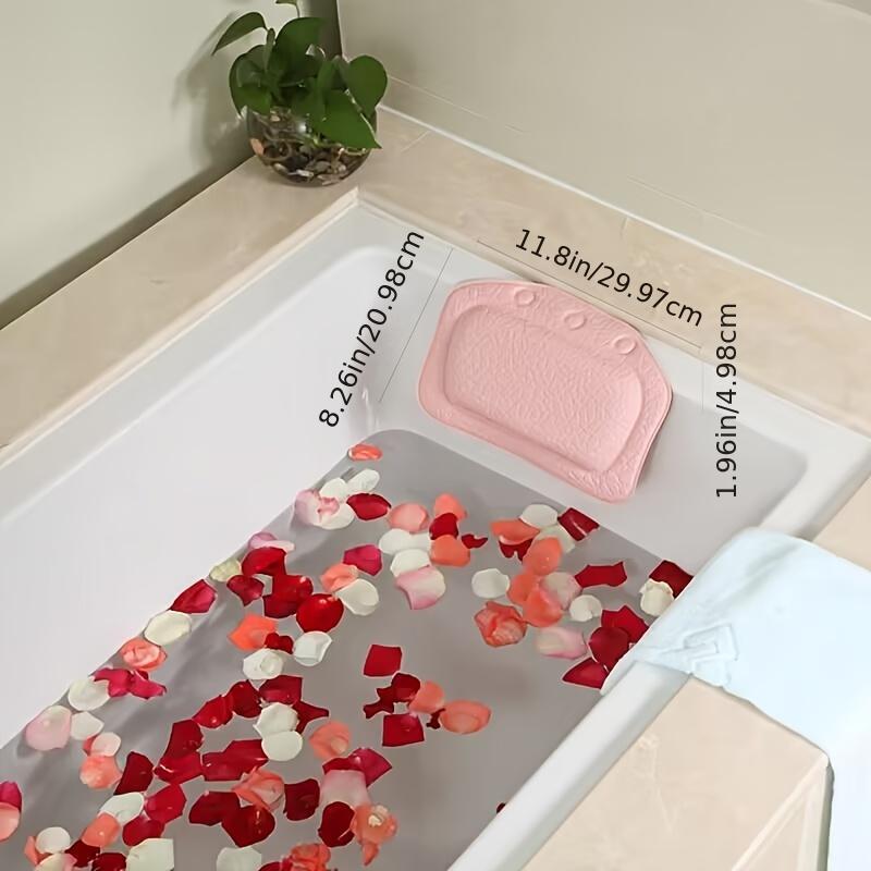 Bathtub Pillow, PVC Foam Long Bathtub Mat With Pillow Suction Cup Bathtub  Mat Shower Anti-slip Mat With Pillow, For Men And Women Daily Bath