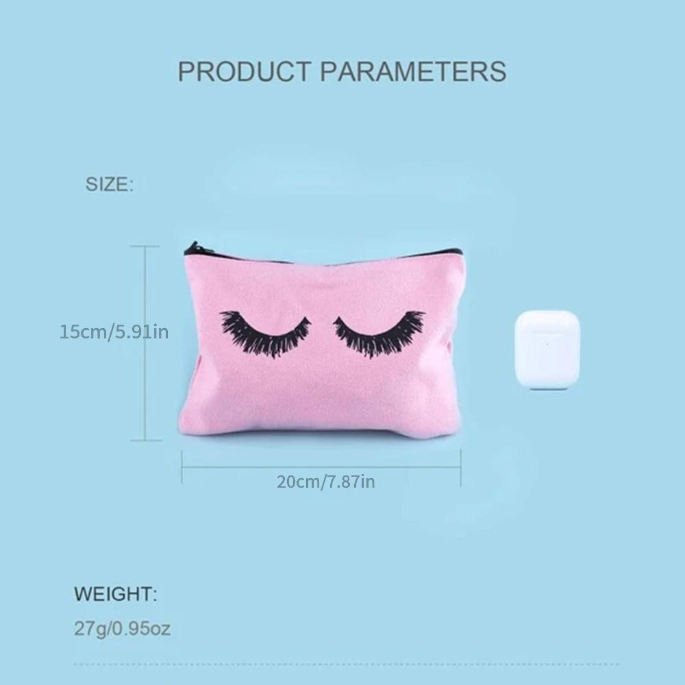 Canvas Eyelash Makeup Bag for Travel and Storage