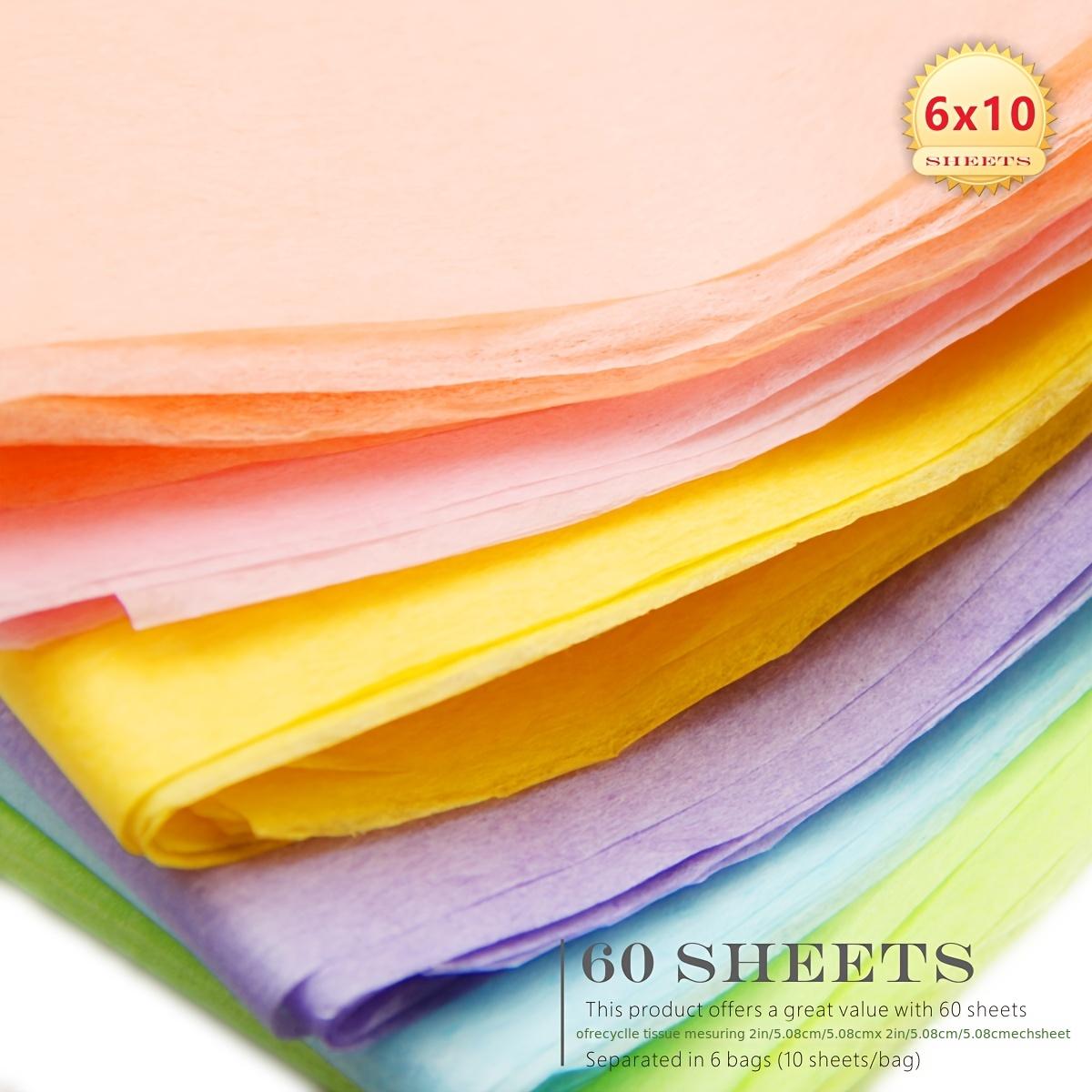 60 feuilles de papier d'emballage assorti de 6 couleurs - Temu France