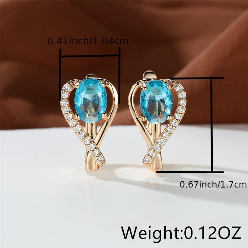 Exquisite Double Row Inlay Zircon Hoop Earrings For Women Wedding Party  Stylish Earrings Elegant Style