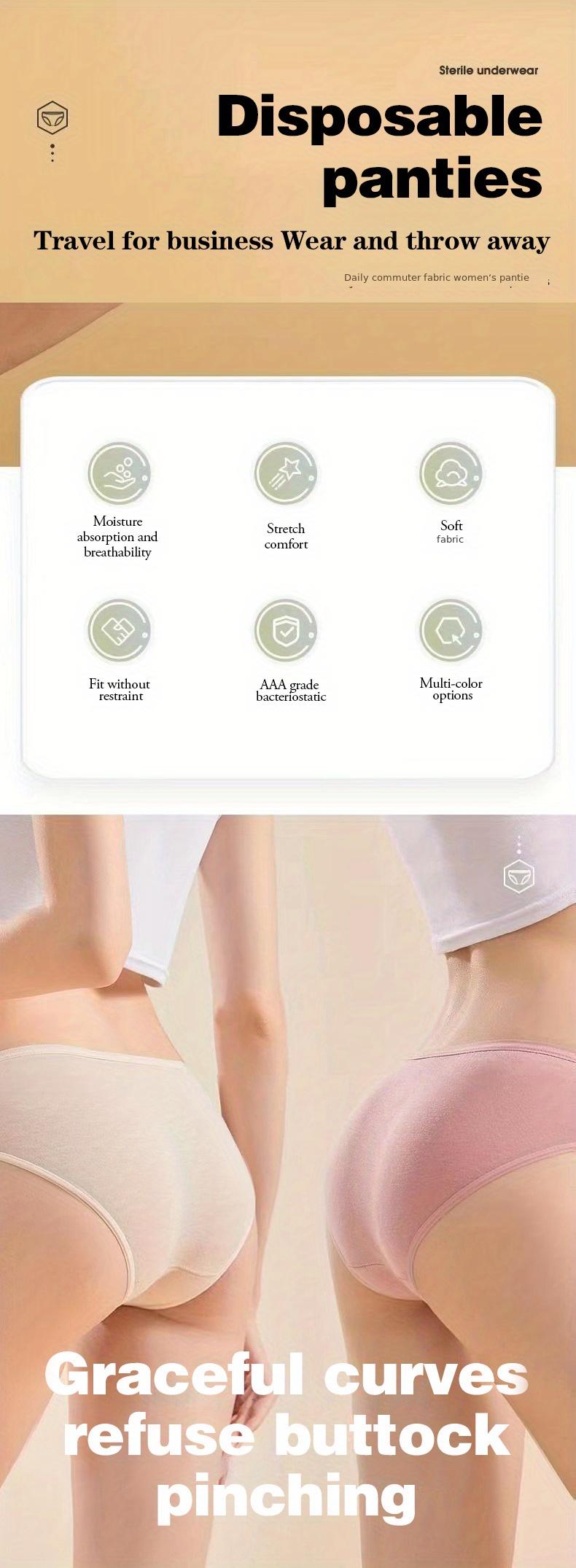 XEMIT Panties for Woman - Cotton Printed Flower Design Disposable Underwear  Postpartum Care & Non-Woven Plenty Comfortable for Travelling, Spa