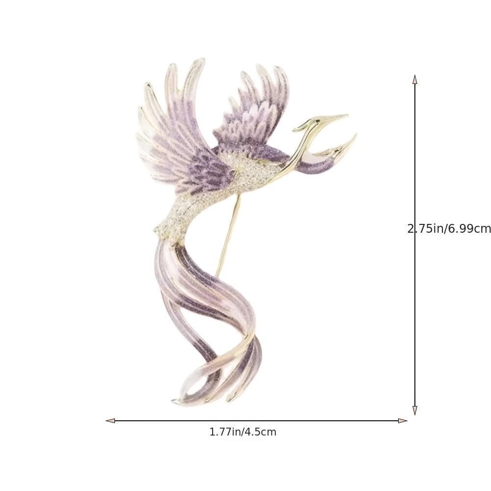 Flying Two Headed Gradient Phoenix Bird Brooch
