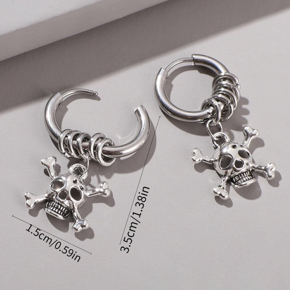 Halloween Men's Stainless Steel Ghost Earrings