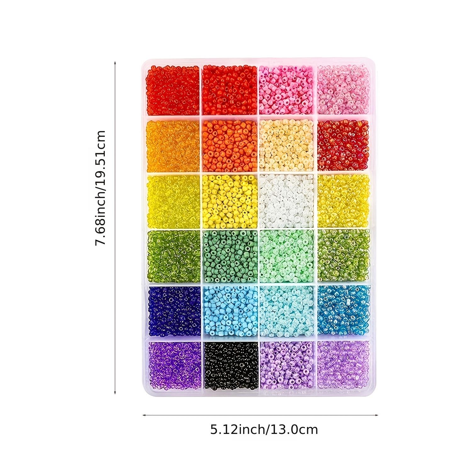 DICOBD Craft Beads Kit 10800pcs 3mm Glass Seed Beads and 1200pcs Letter Beads  for Friendship Bracelets Jewelry Making Necklaces and Key Chains with 2  Rolls of Cord 