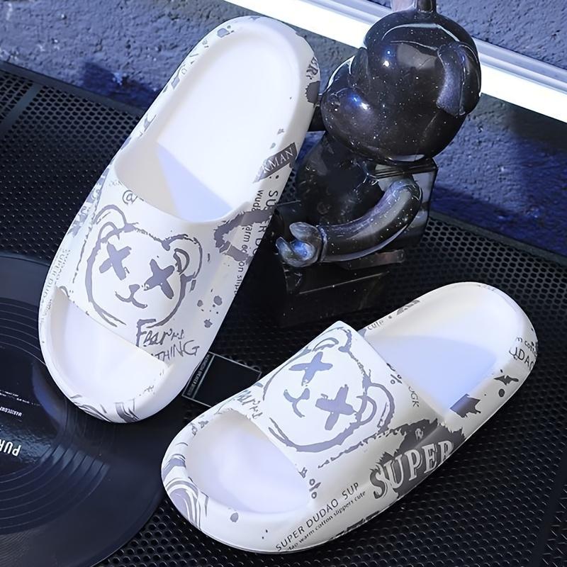 Mens Slides Bear Print Summer Lightweight Pvc Non Slip Slippers House Shoes  For Indoor Outdoor Shower Bathroom Spring And Summer, Quick & Secure  Online Checkout
