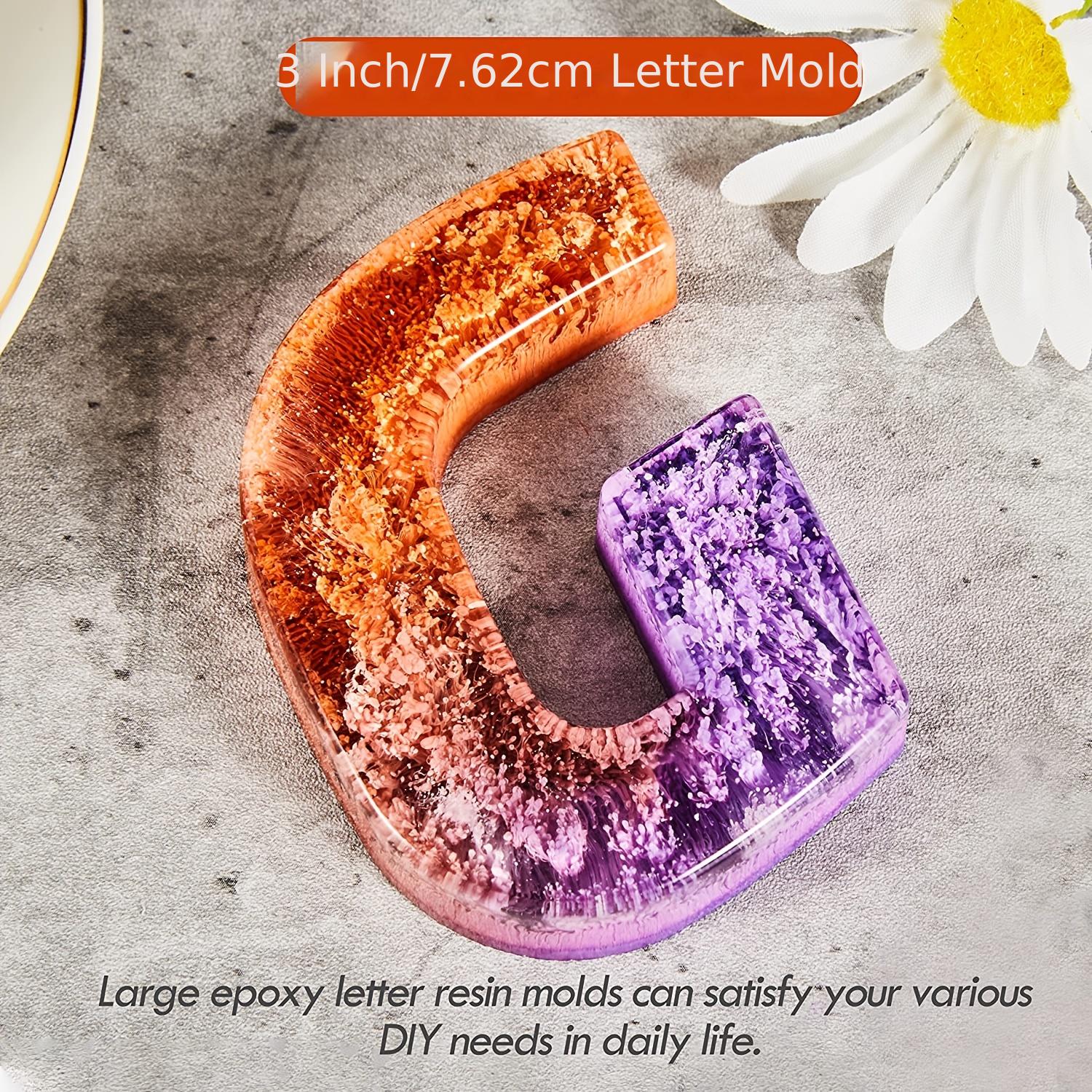solacol Silicone Molds for Epoxy Resin Silicone Molds for Resin Silicone  Molds Resin Alphabet Cake Baking Mould English Letter Silicone Mold 3D