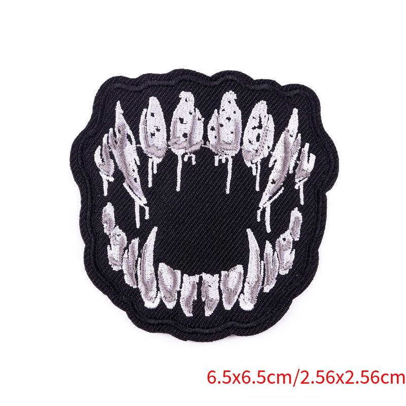10/20/30/40/50PCS Random Punk Skull Patch DIY Iron On Patches For Clothing  Thermoadhesive Patches On Clothes Horror Sew Badges