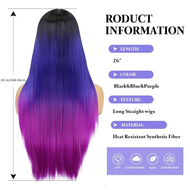 black hair with purple and blue ombre