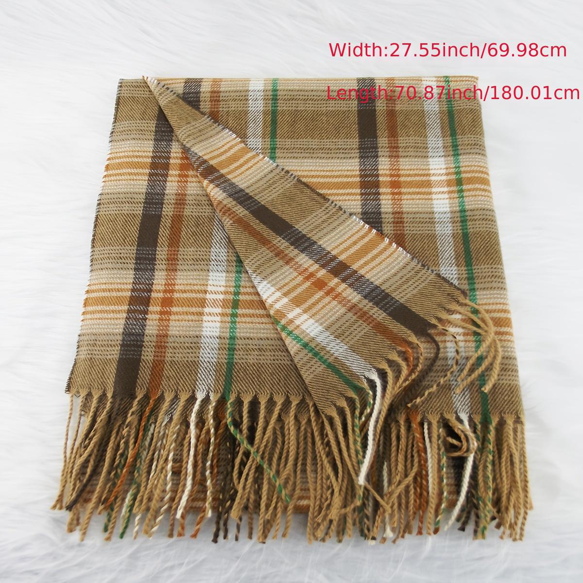 1pc Unisex Fashion Classic Plaid Coffee Brown Scarf Shawl For