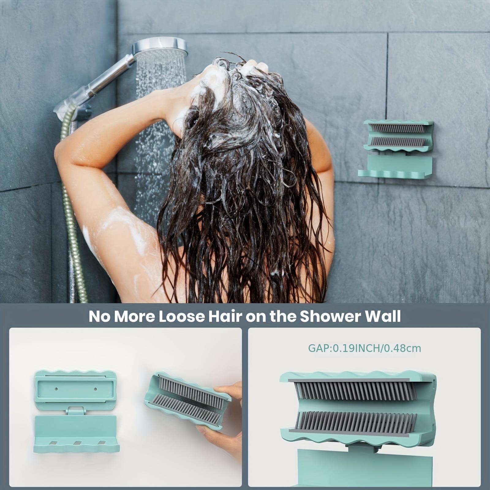 Shower Hair Catcher Wall, Reusable Hair Collector Wall for Shower, Silicone  Hair Trap for Shower Drain, Bathroom Wall Hair Collector for Bathtub Drain  Reusable,White 