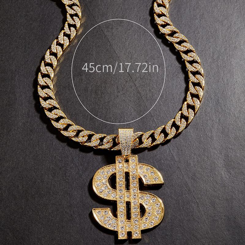 Big Dollar Pendant Cuban Chain Necklace