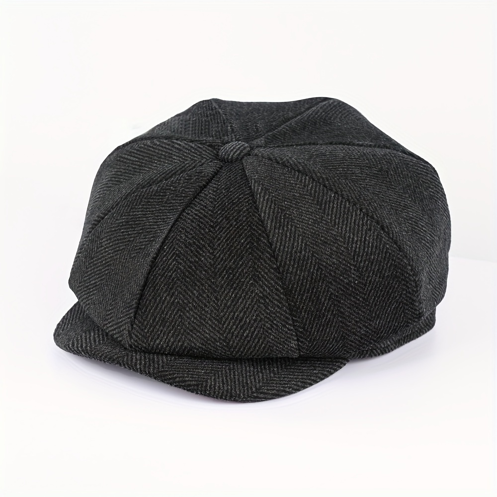 Gorras gruesas y cálidas para hombre, sombrero octogonal suave, sombreros  de Detective, gorras planas Retro Para