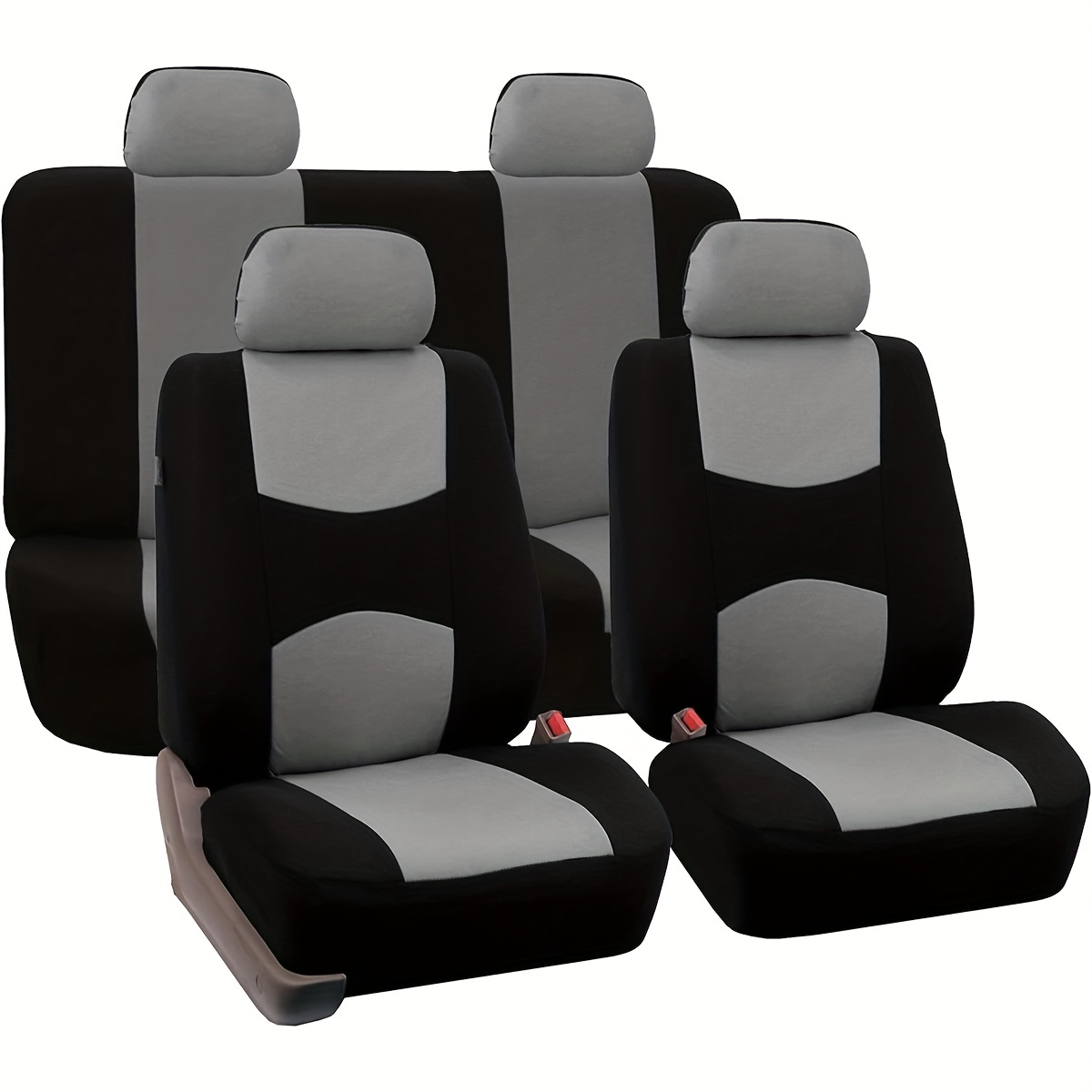  OUTOS - Fundas de piel de lujo para asiento de auto, juego  completo de 5 plazas, ajuste universal : Automotriz