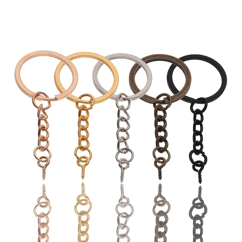 20pcs/lot Metal Key Rings Key Chains Antique Bronze Gold Rhodium Color 60mm  Long Keyrings Split Rings KeyChains Wholesale - AliExpress