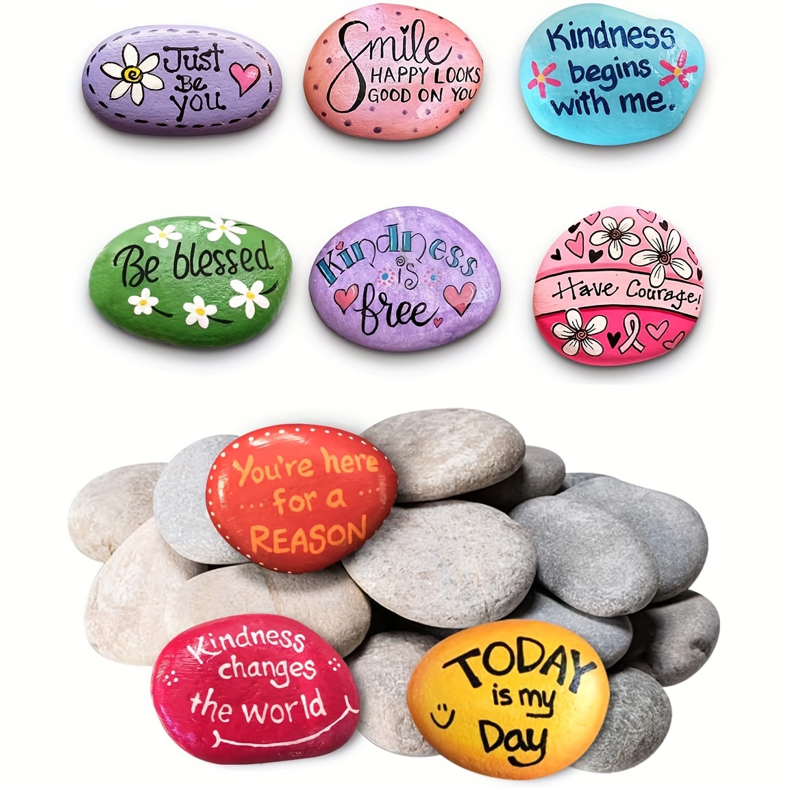 River Rocks for Painting 10-50Pcs Large 2-3 Inch Flat Smooth Painting Stones  Craft Rock