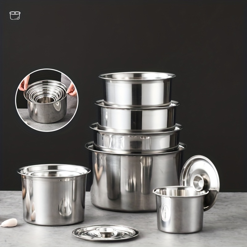 Large 16/18/20cm 3PCS Stainless Steel Colored Cooking Serving Stock Cookware  Soup Pot Set with Lid and Handle - China Stainless Steel Cooking Pot Set  and Stainless Steel Pot Cookware Set price