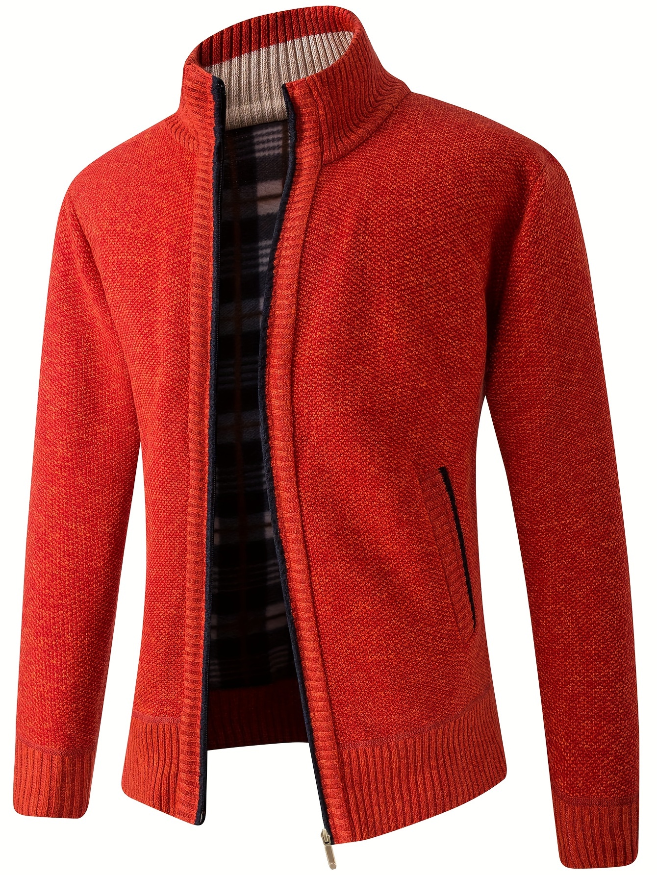 Chaqueta de suéter para hombre Autumn And Winter Lapel Colour-block Knitted  Cardigan