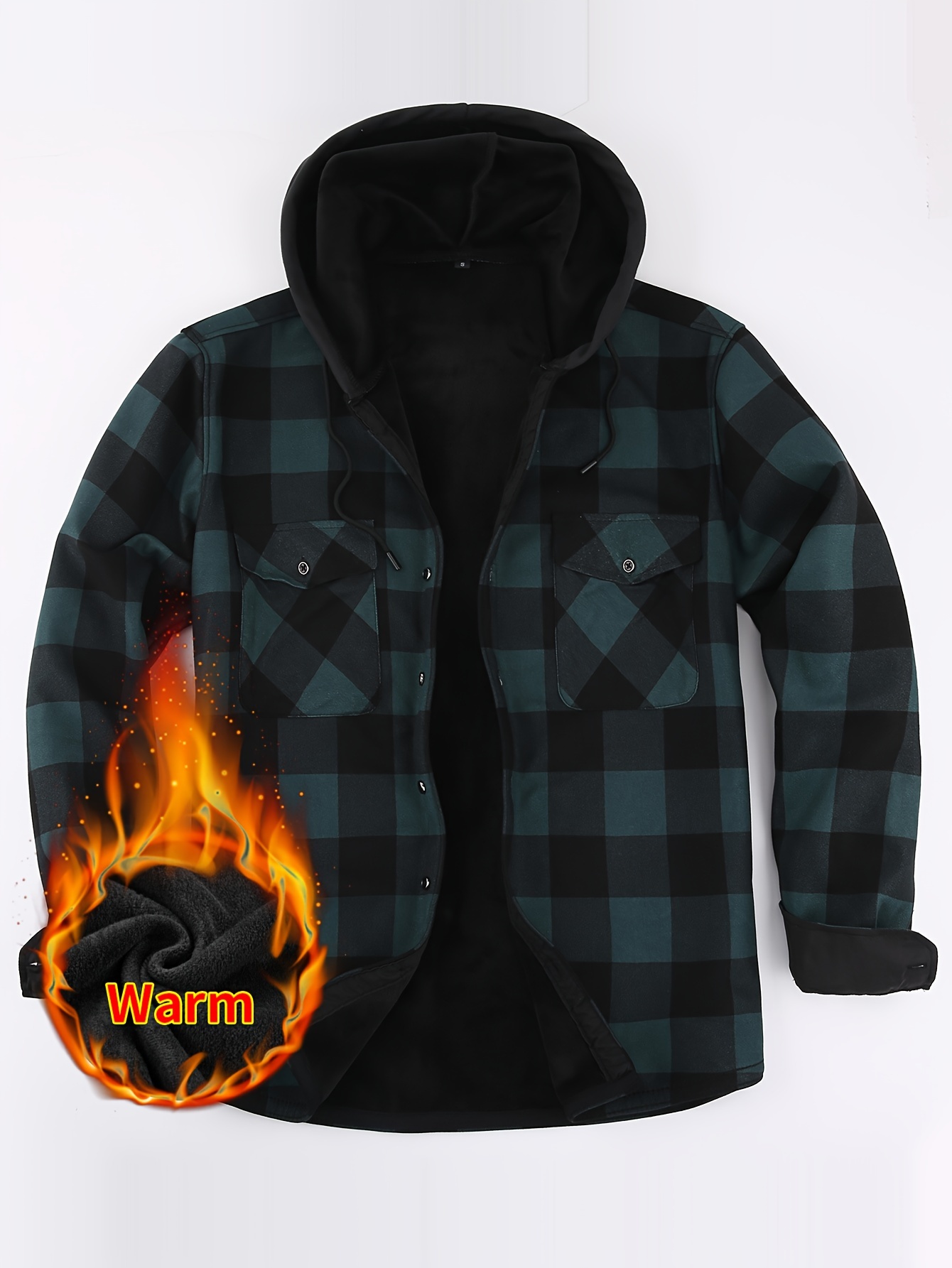 Cozy Plaid Lambswool Jacket Thick Polar Fleece Lining Warm - Temu