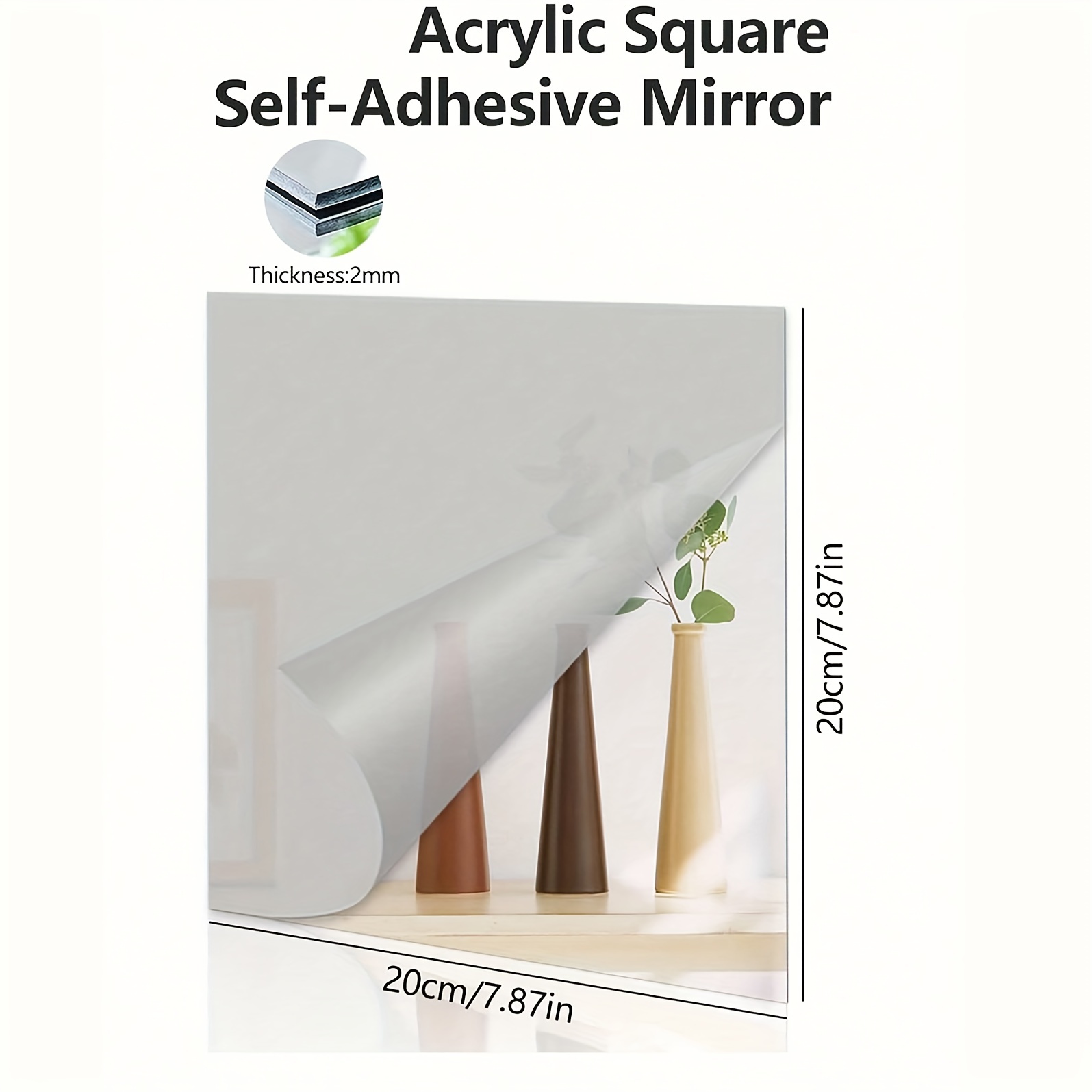 Flexible Mirror Sheets Self-Adhesive Plastic Mirror Tiles Non