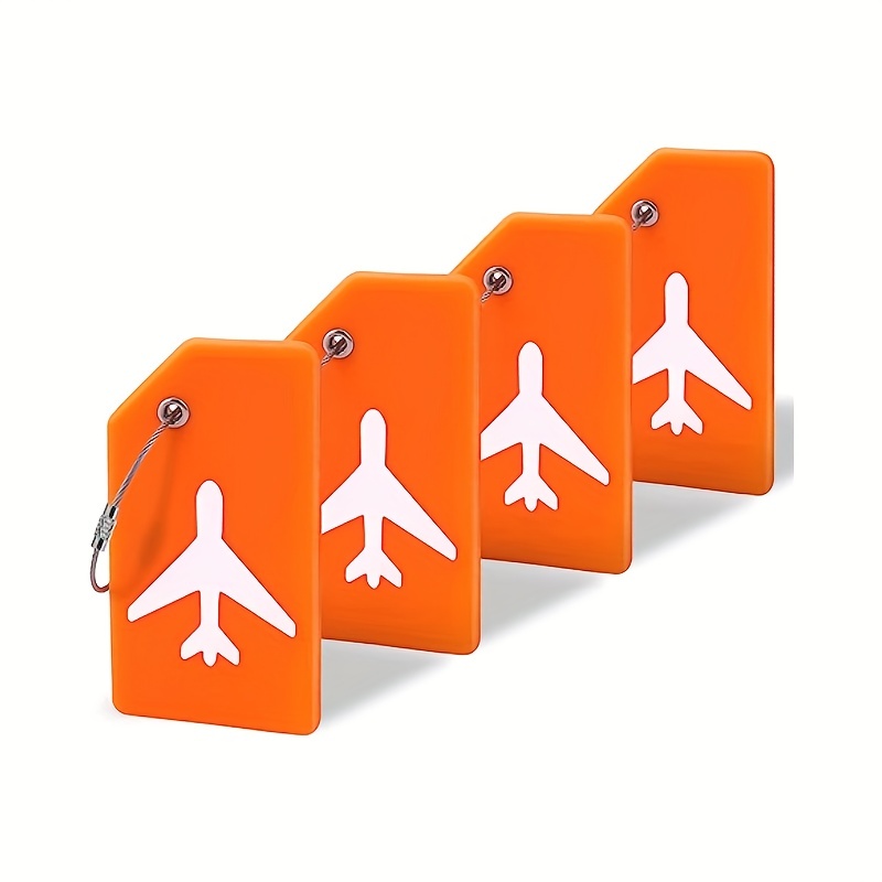 4 Pack Luggage Tags for Suitcases, Flexible Silicone Travel ID  Identification Labels Set for Bags & Baggage Blue 
