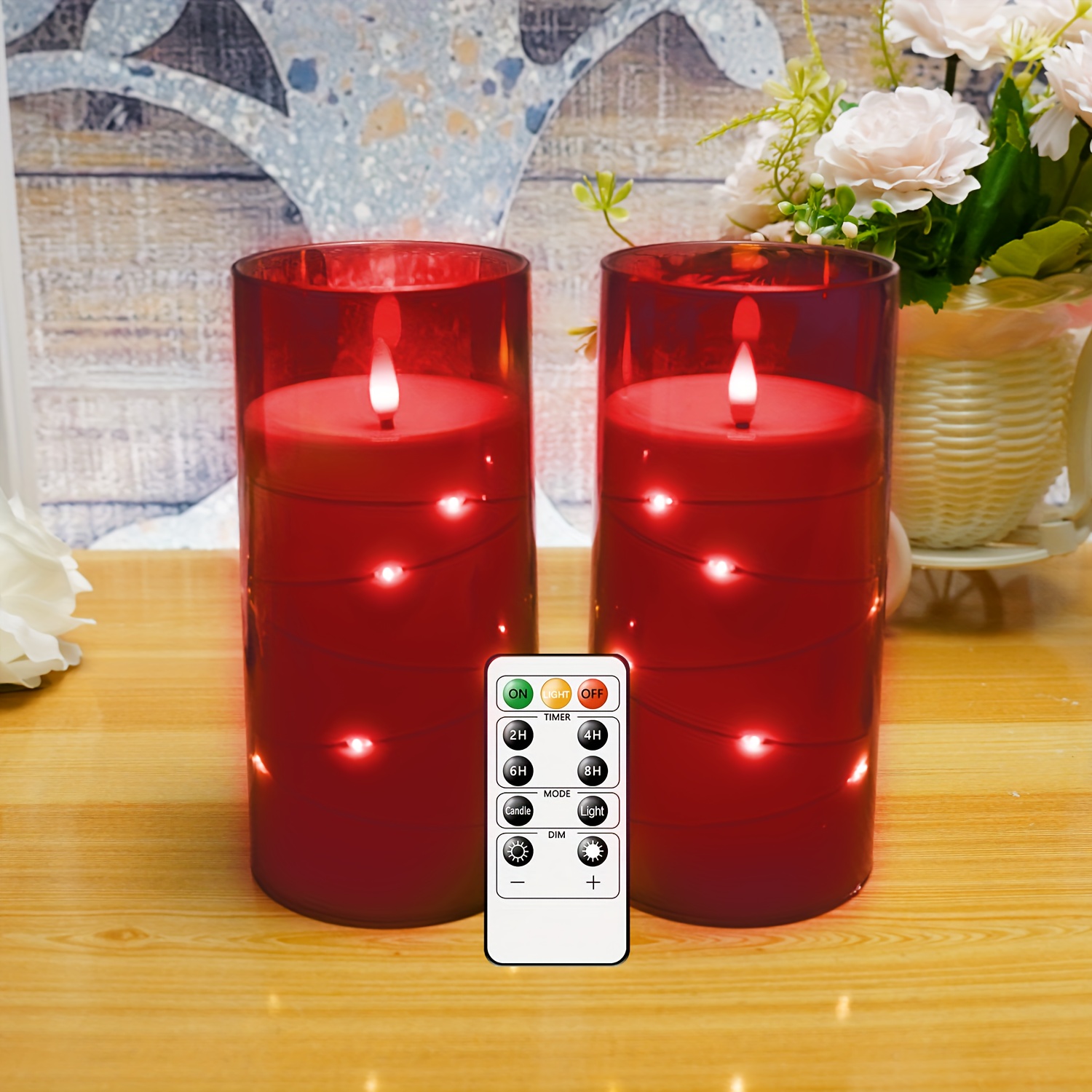 Homemory Spiral Flameless Taper Candles with Remote, Twisted LED Window  Candles