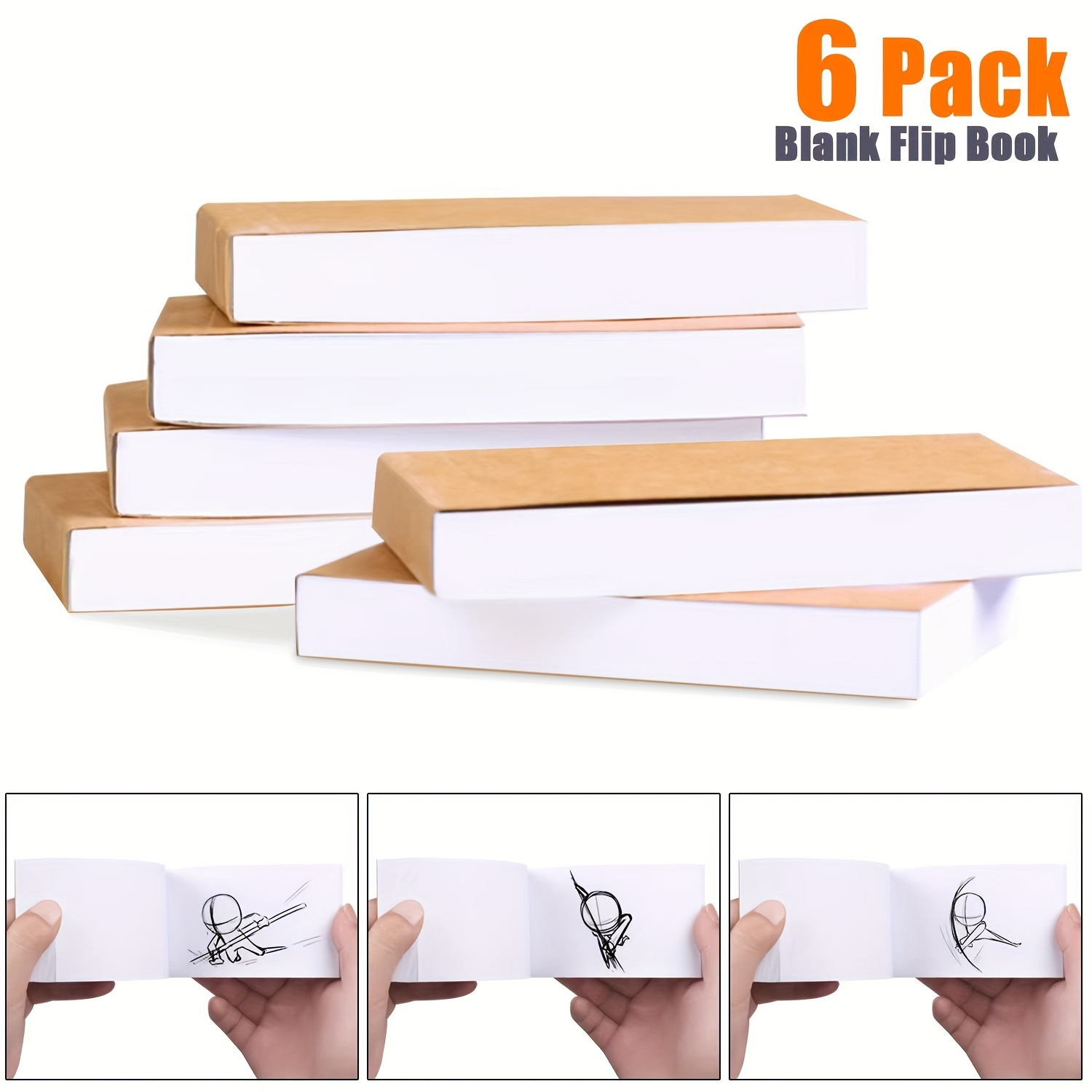 Premium Blank Flip Books for Kids and Adults – 6 Pack Flip Book