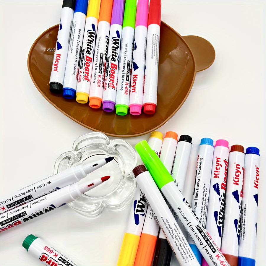 6/12pcs Color Changing Cute Stamp Marker Pens Novelty Magic Colored  Highlighter Pen Set Dual-Tip Art Markers School Stationery
