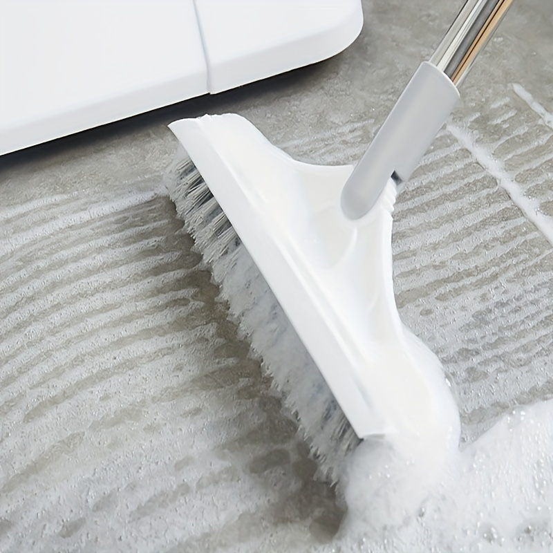 Cepillo de limpieza de ducha con cepillo de cerdas duras Squegee para  limpiar escobas extensibles de mango largo al aire libre para barrer  cepillo de