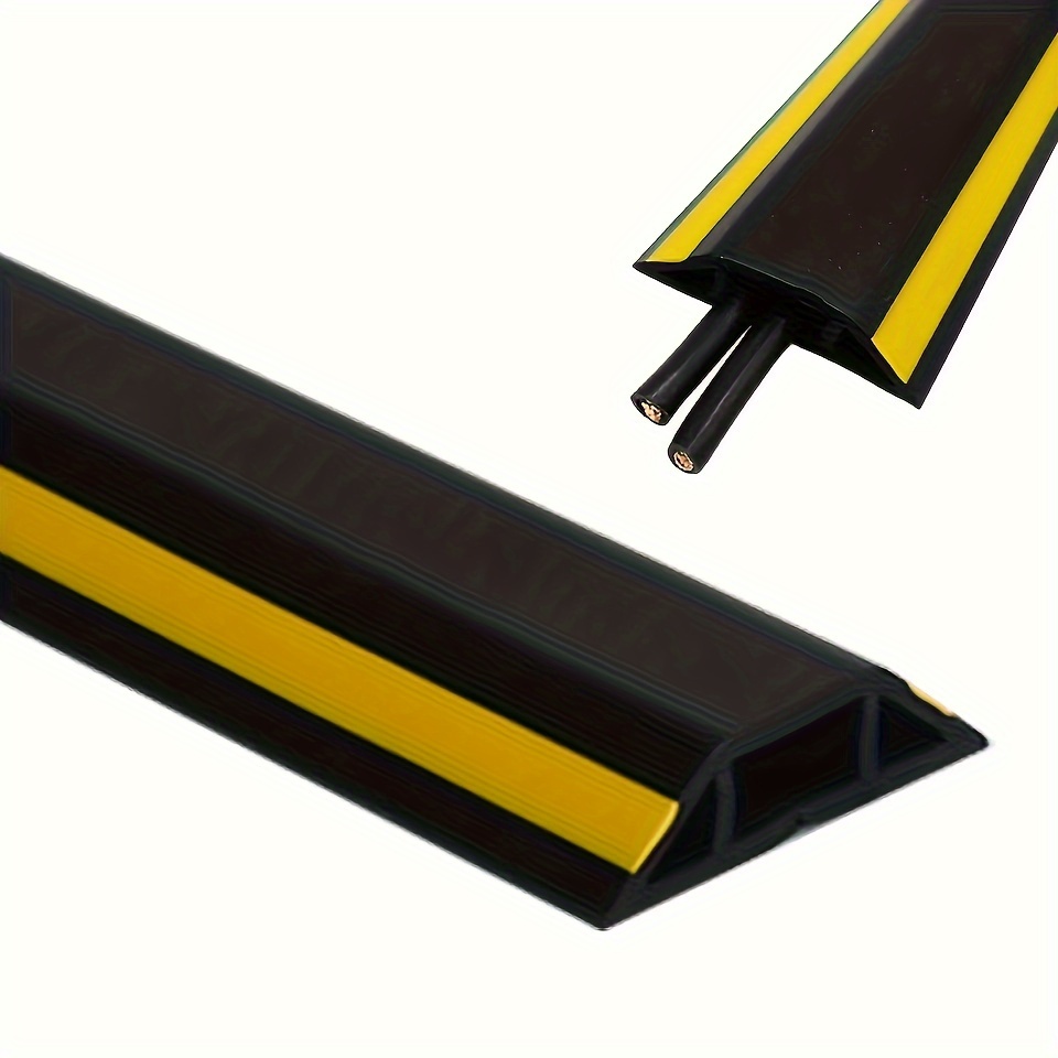 1M Waterproof Floor Cable Cover PVC Anti-extrusion Cord Protector  Self-Adhesive Power Cable Hider Cover