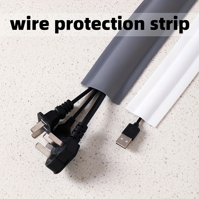 12ft Cord Cover Floor for Extension Cords, Floor Cable Cover Wire Cover to  Protect Cables & Prevent Tripping, Soft PVC Cord Hider Floor Cord