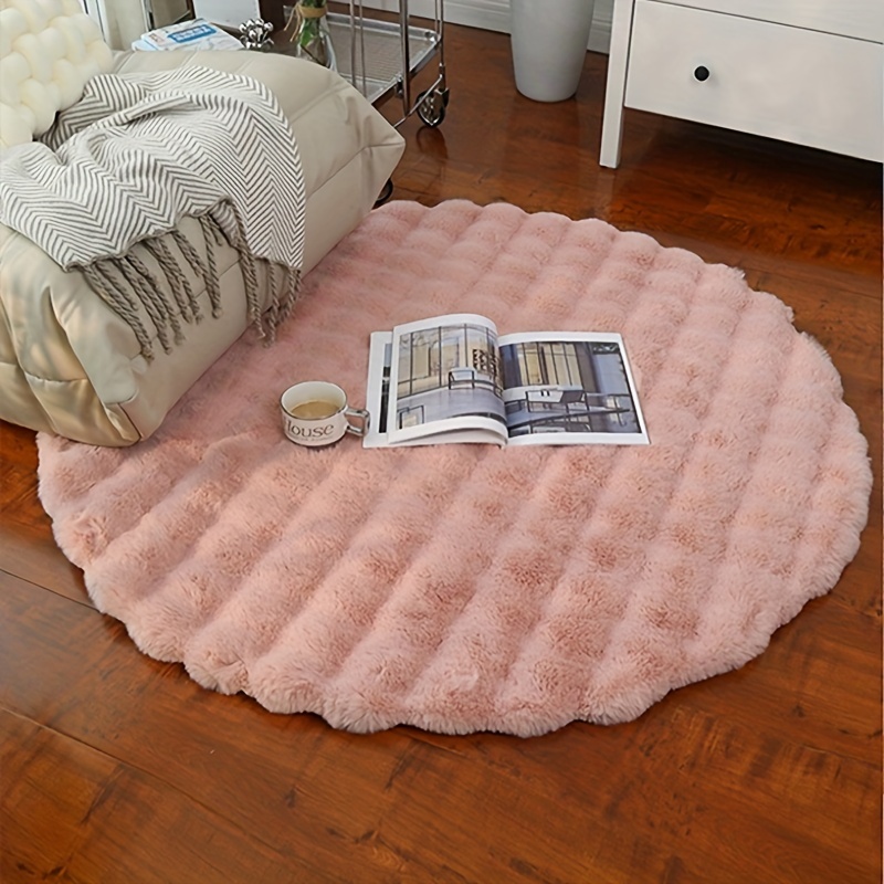 1pc Soft Artificial Wool Heart Shaped Rug, Fluffy Small Carpet Pad For  Chair Sofa Living Room Bedroom