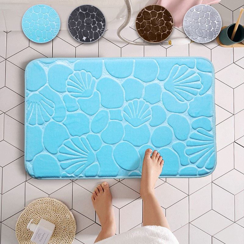 Pebble Pattern Bath Rug Flannel Soft Non slip Bath - Temu