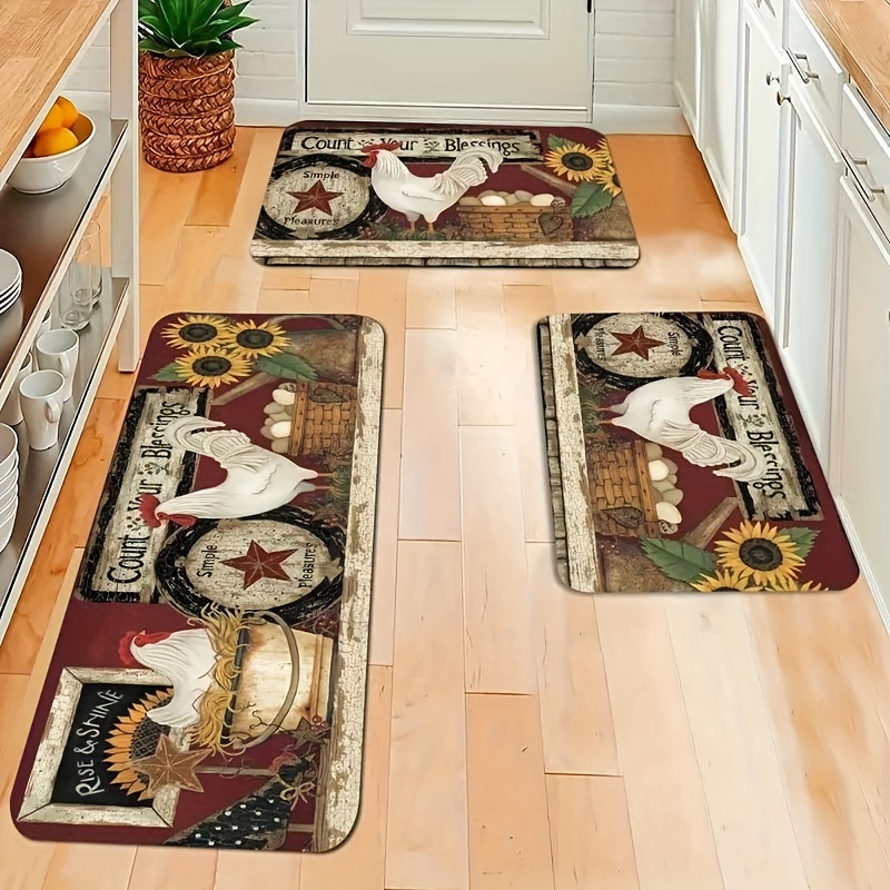 Highland Cow Kitchen Mat Set of 2 Anti-Fatigue Kitchen Rug Set Non Slip  Foam Cushioned Kitchen Runner Rugs and Mats Comfort Standing Mat for Office