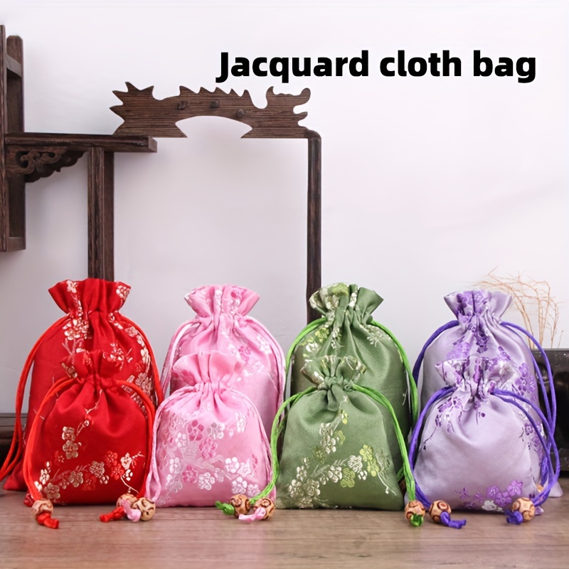 Tofficu 20 Pcs Drawstring Bag Chinese Silk Style Bag Small Chinese Pouch  Wedding Gift Bag Small Coin Pouch Sachet Wallet Bracelet Bags Small Silk