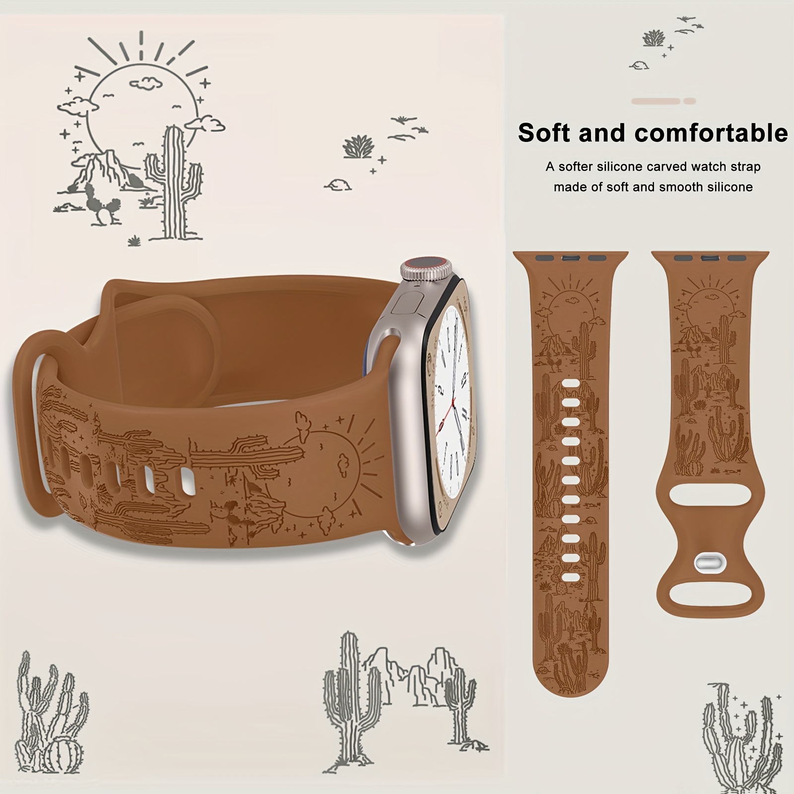  (Hallucinogenic Mushrooms Pattern) Patterned Leather Wristband  Strap for Apple Watch Series 4/3/2/1 gen,Replacement for iWatch 42mm / 44mm  Bands : Sports & Outdoors