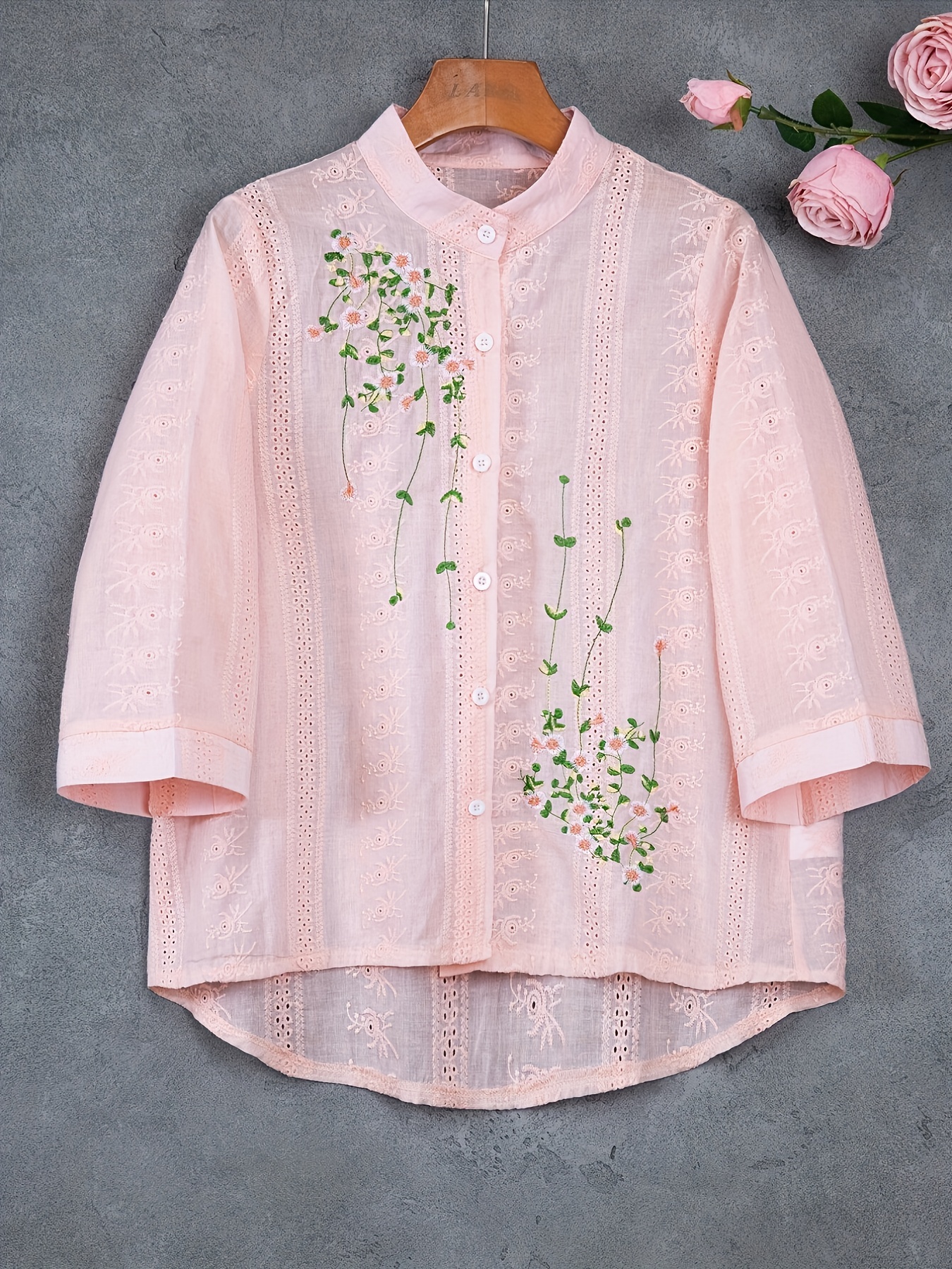 Embroidered Tops - Temu