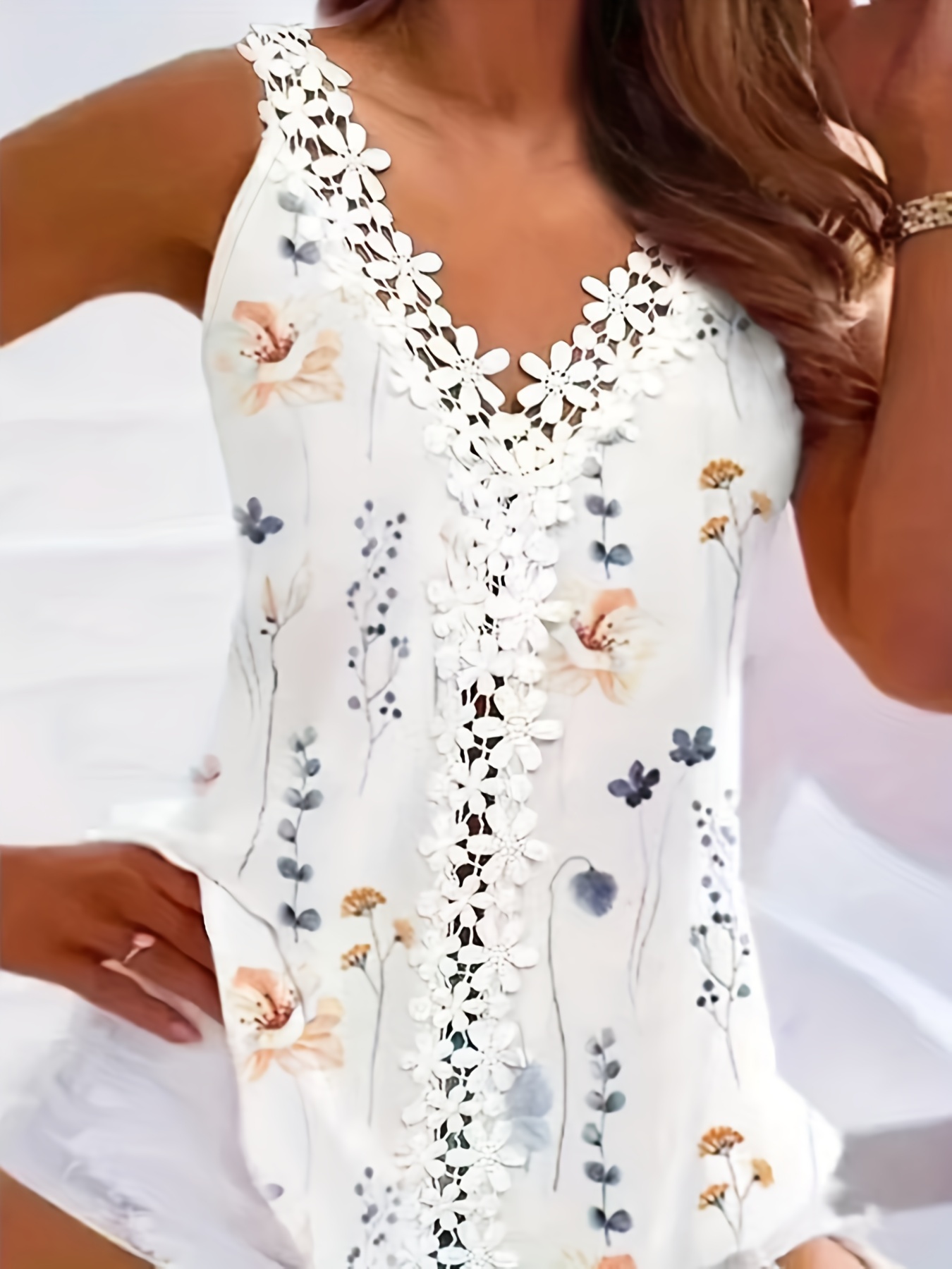 SEXY LOOSE CROP TANK TOP cami S WOMENS LACE SHIRT CASUAL FLORAL summer  blouse AU - ARNIVAL