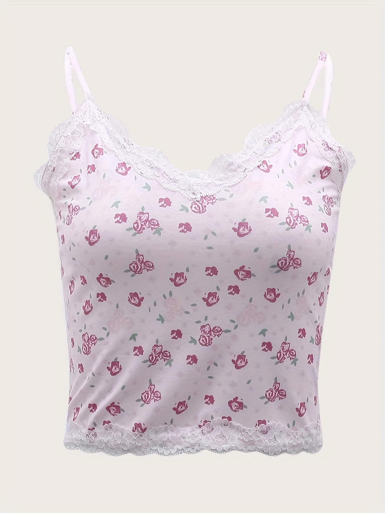Floral Print Sexy Cami Top, Sleeveless Cute Every Day Top For All Season,  Women's Clothing