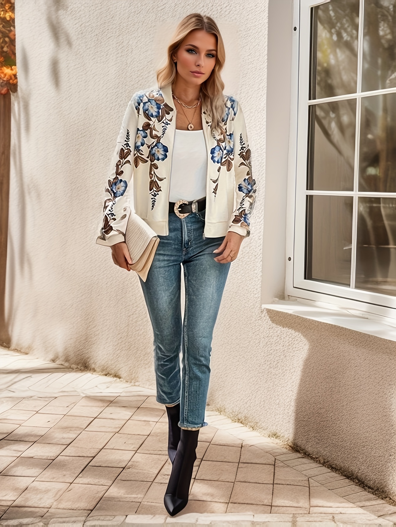 Jacket floral clearance