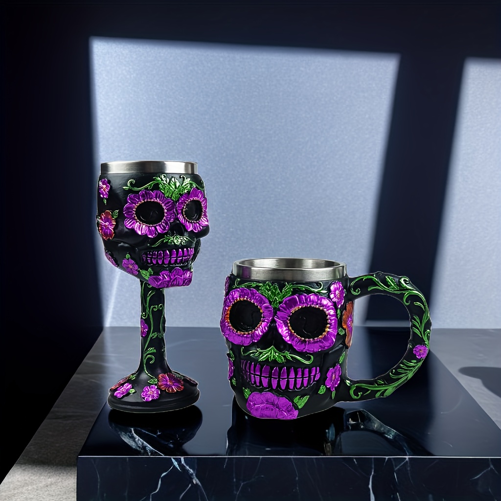 Mermaid Stainless Steel Cup Gothic Sugar Skull Paint Brush Cup