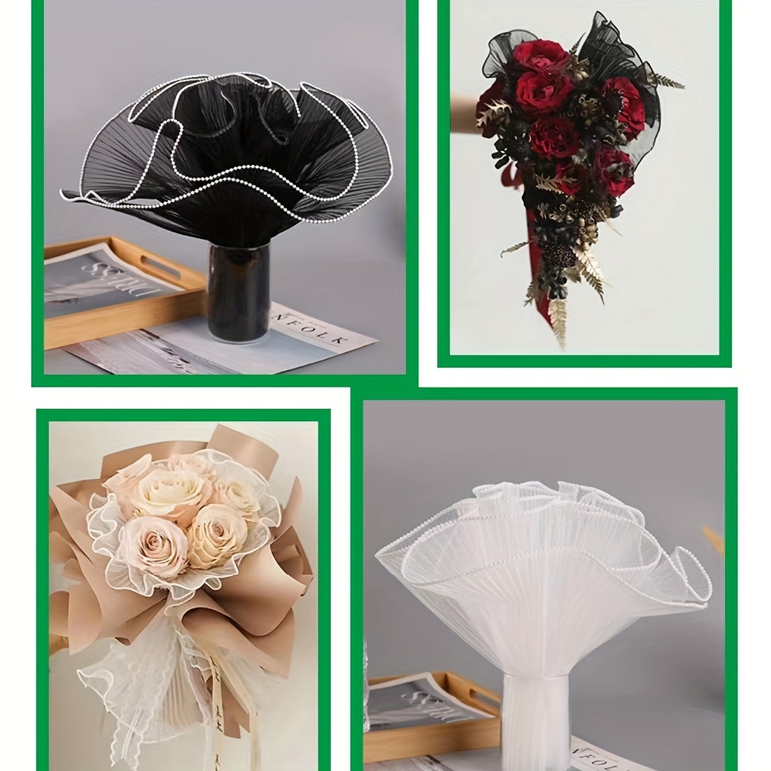 Lotus Leaf Lace Wavy Ribbon, Flower Bouquet Packaging Pleated