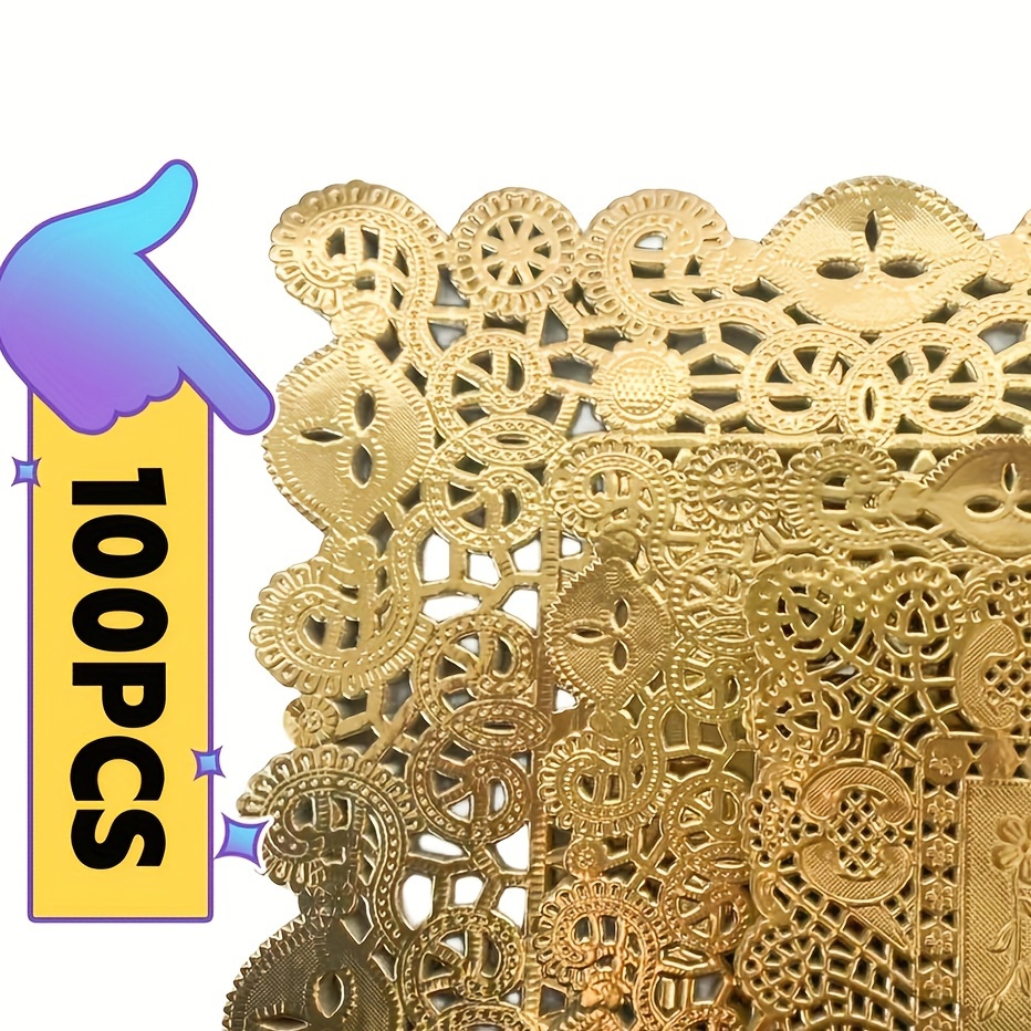 Rectangle Golden Paper Placemats Doilies Paper Pad Doilies - Temu