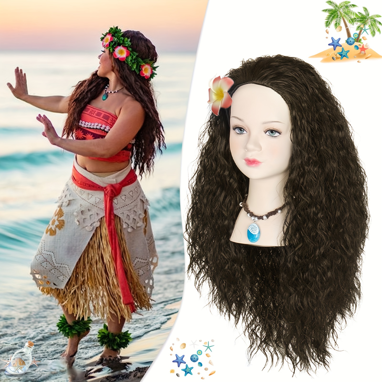 Moana Wig Adults Temu