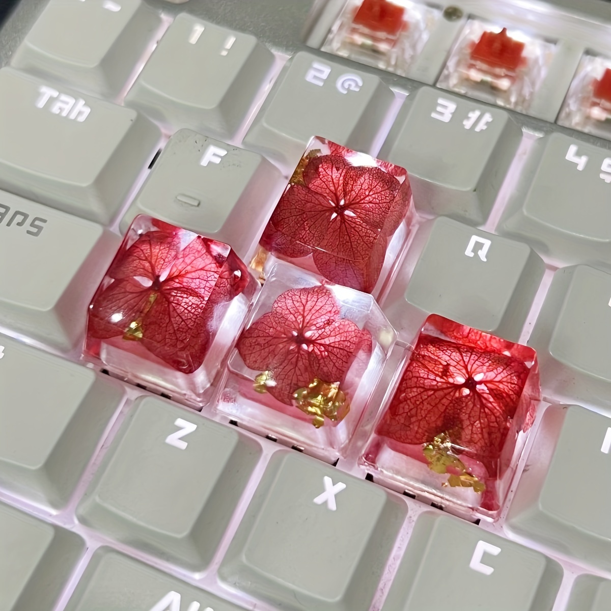 Plum Blossom Cherry Profile 110 Keycaps For Cherry MX Keyboard - Anime  Keyboard