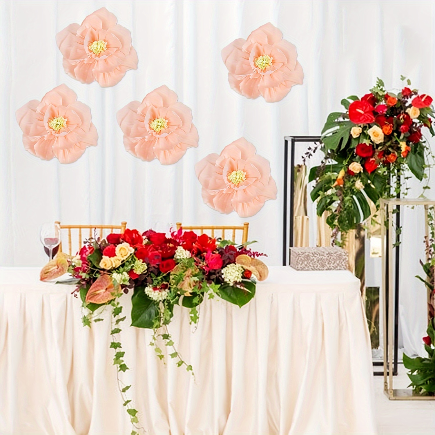 Flores de papel decorativas, 12 unidades de papel de seda para  manualidades, para decoración de bodas, guarderías, paredes, baby shower